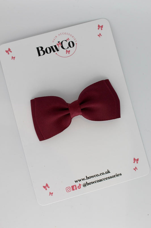 Burgundy - Tuxedo Bow Set - Clip