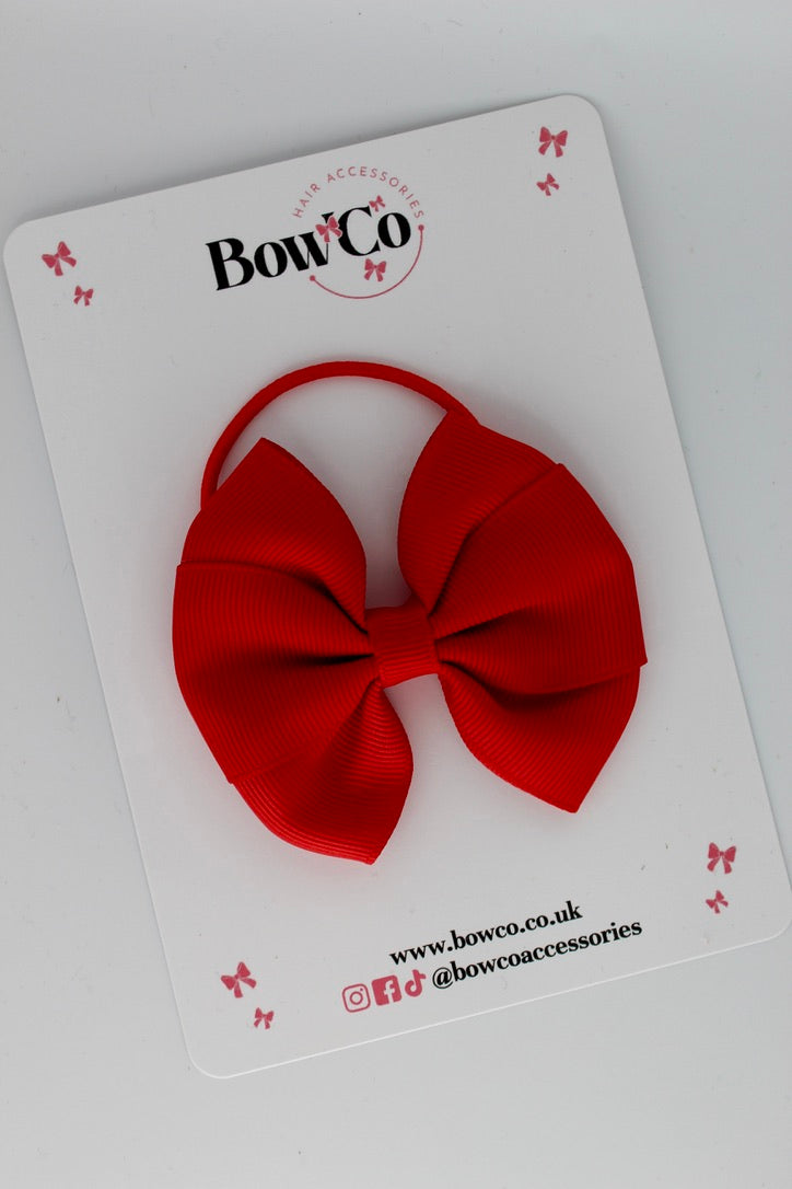 Red Round Tuxedo Bow - Elastic