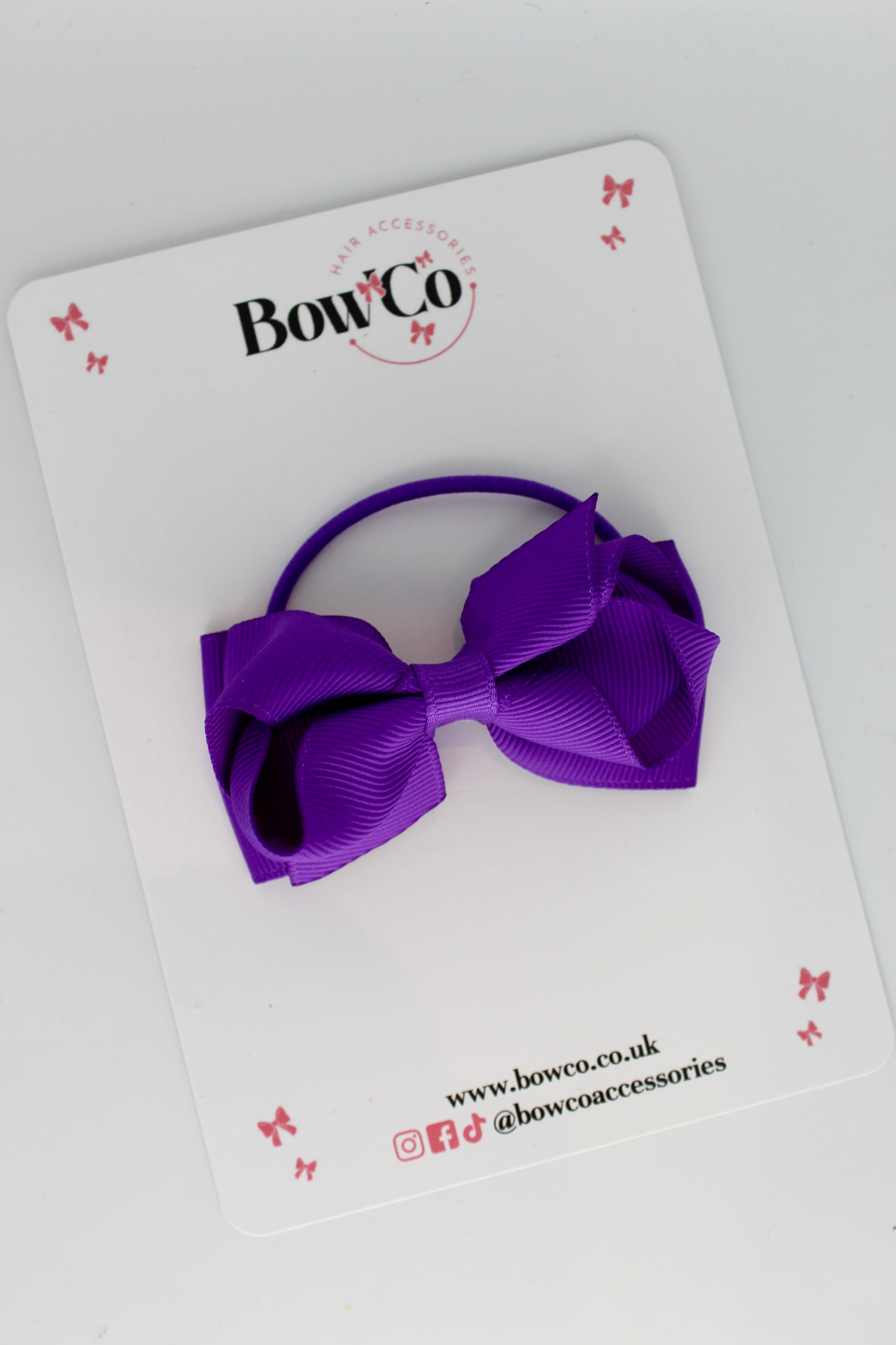 Purple - Ruffle Bow - Elastic