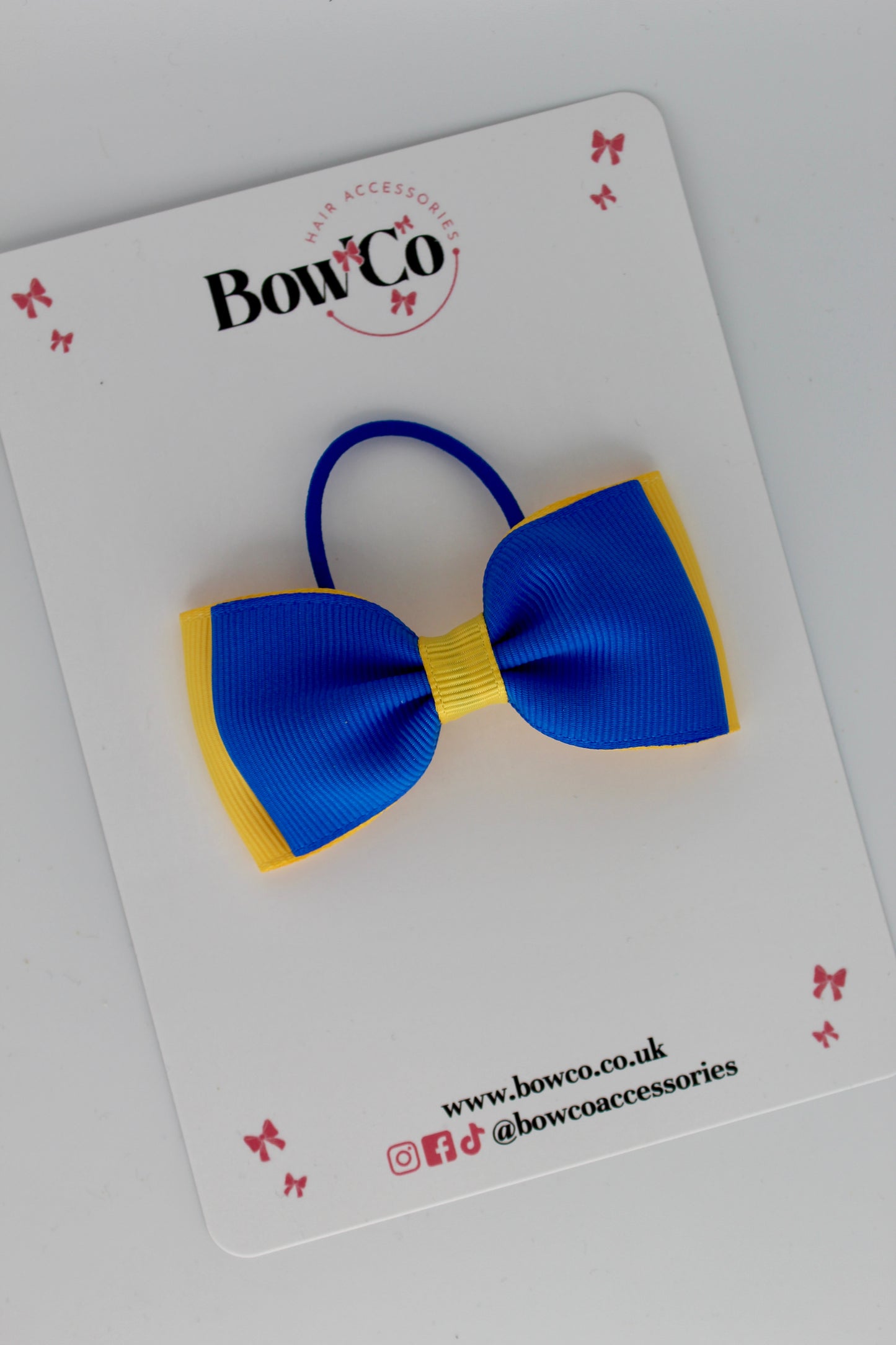 Royal Blue and Yellow Gold - Double Lapel Bow - Elastic