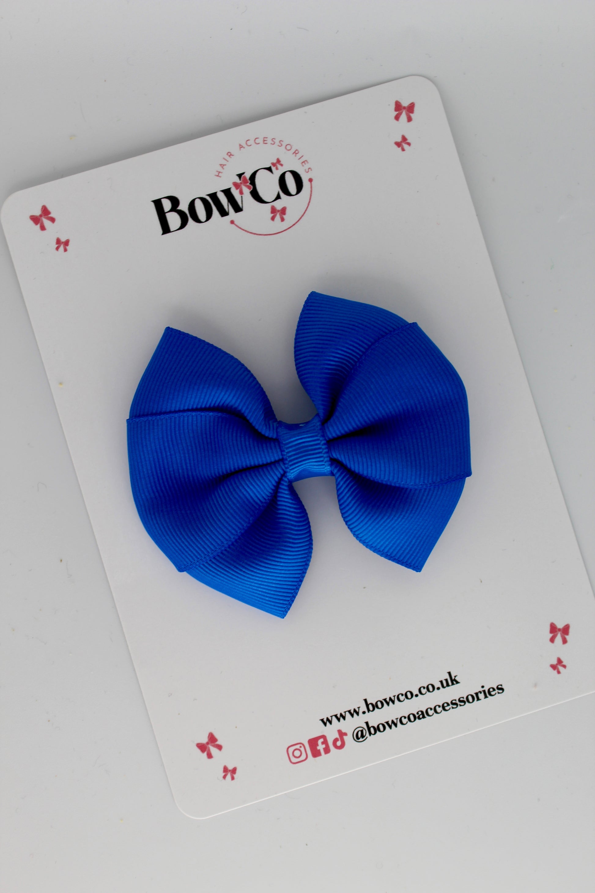 Royal Blue - Round Tuxedo Bow - Clip