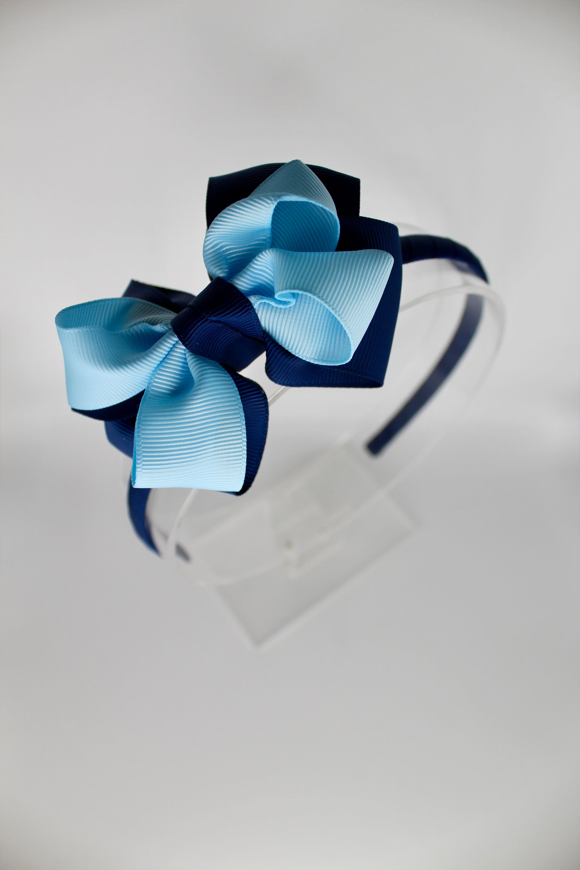 Double Loop Hair Band - Navy and Blue Topaz