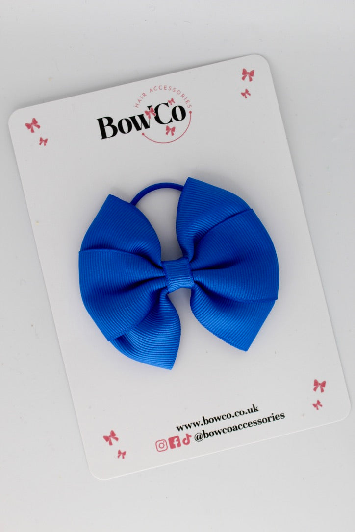 Royal Blue - Round Tuxedo Bow - Elastic