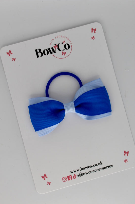 Royal Blue and Bluebell - Tuxedo Bow - Elastic