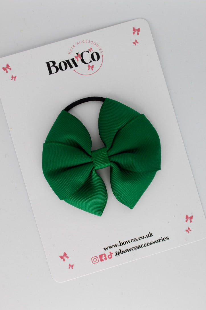 Forest Green Round Tuxedo Bow - Elastic