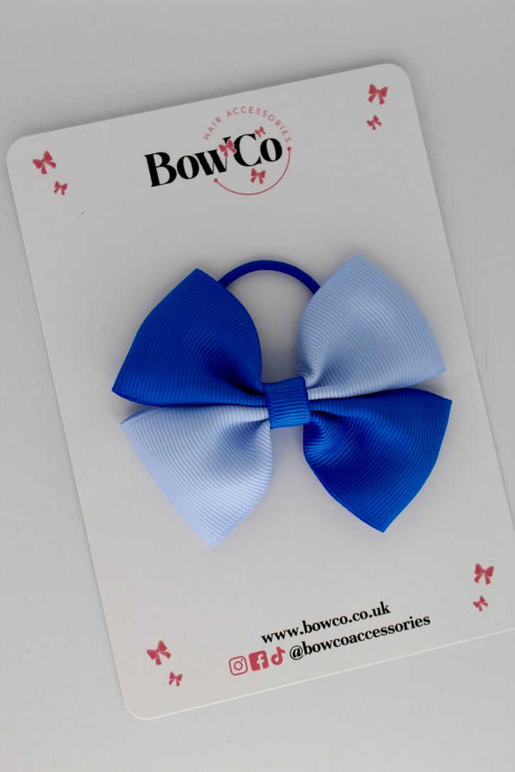 Royal Blue and Bluebell - Twist Bow - Elastic