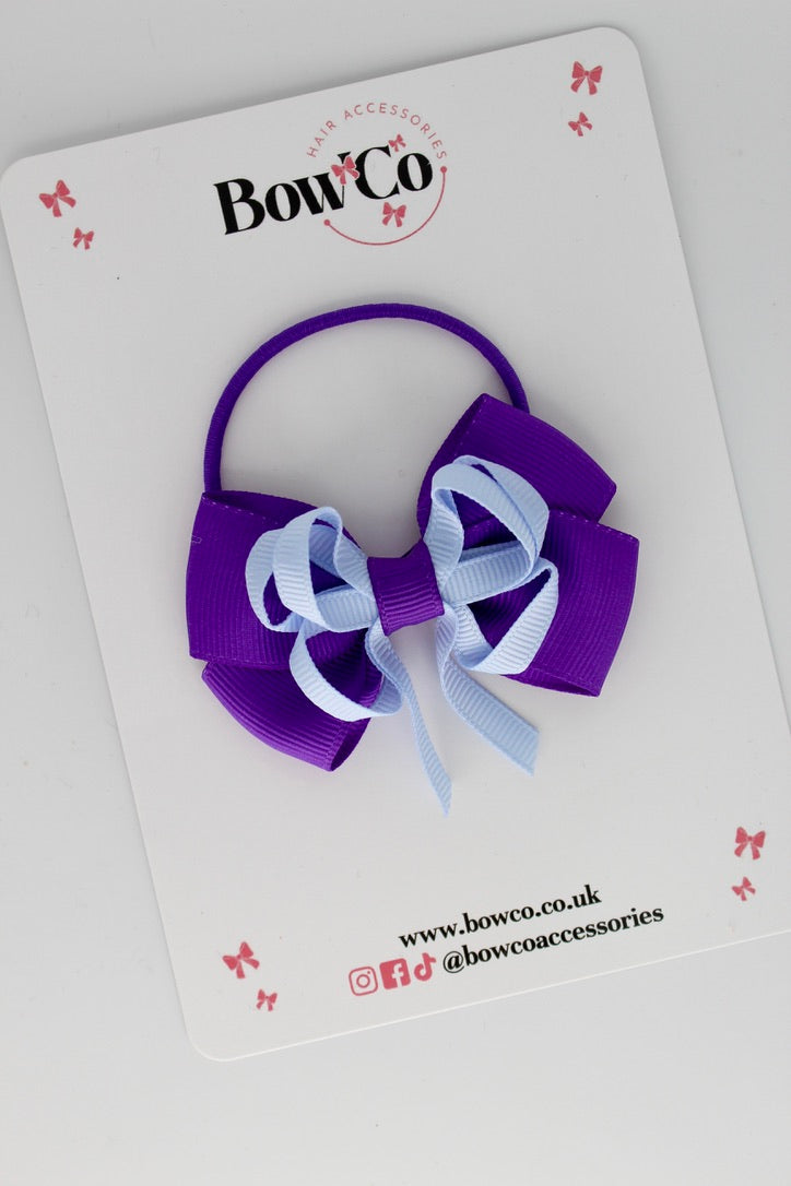 Purple and Bluebell - Double Bow - Elastic