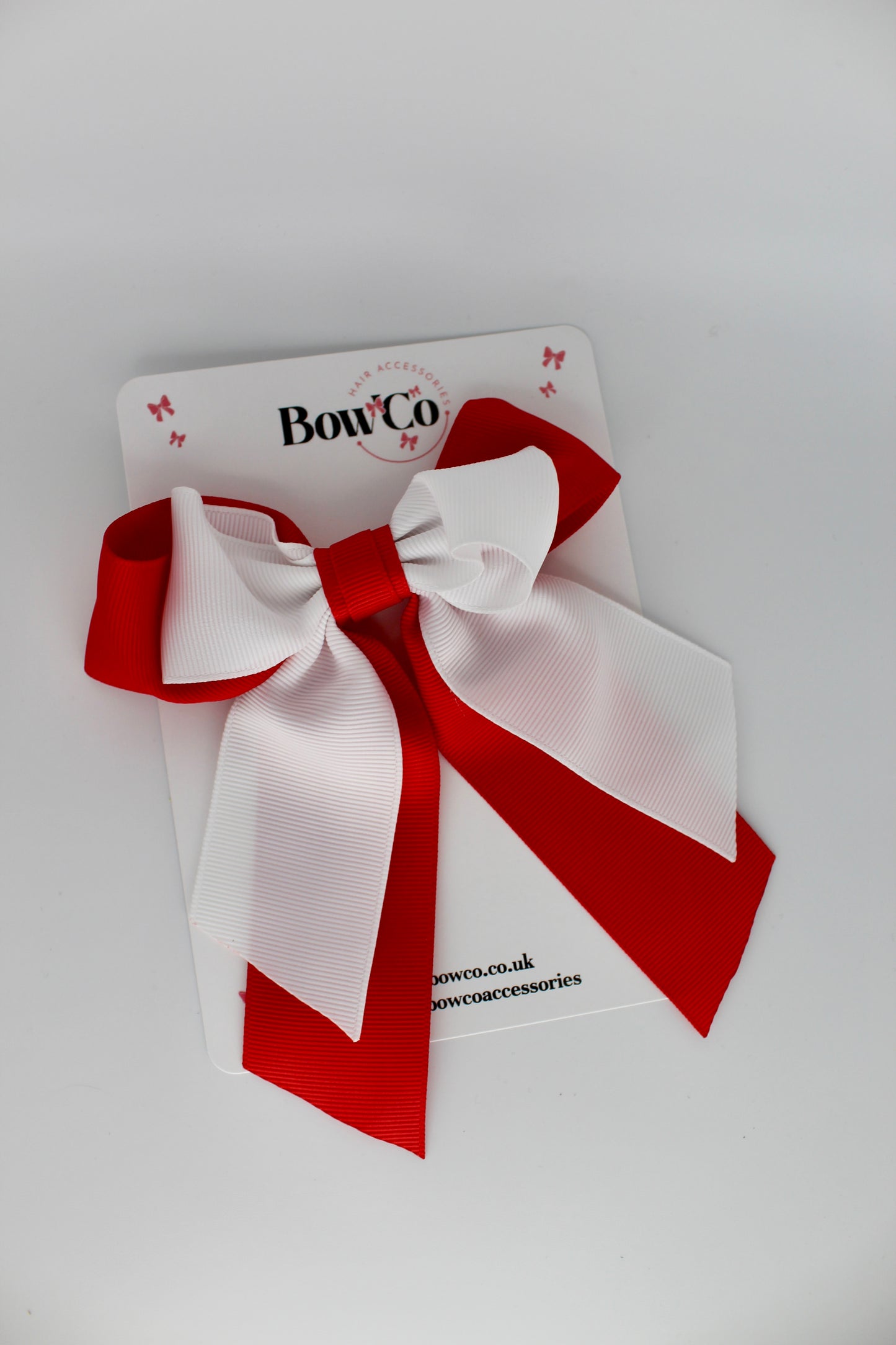 Layer Loop Bow - Clip - Red and White