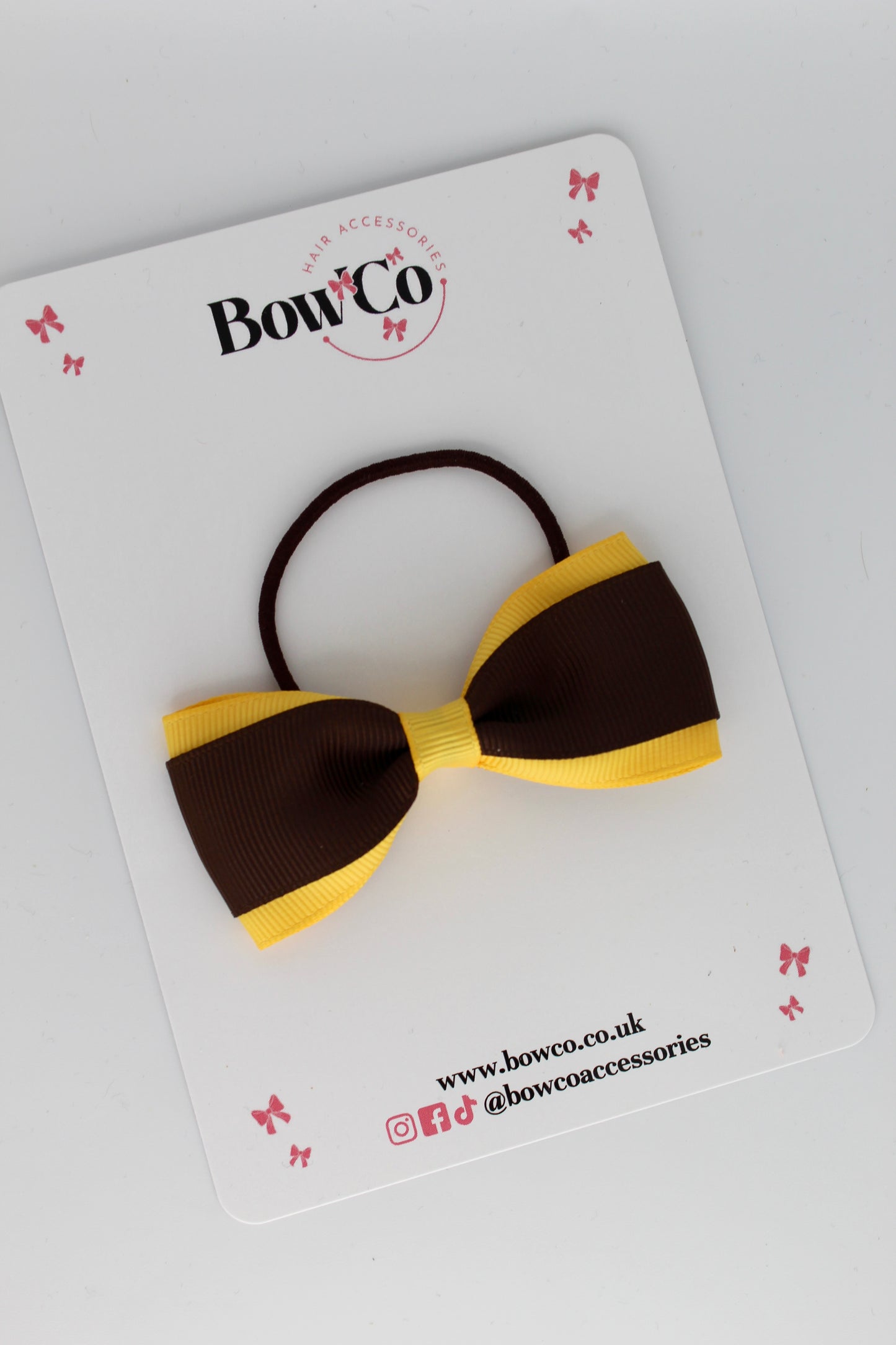 Tuxedo Bow - Elastic - Brown and Yellow Gold