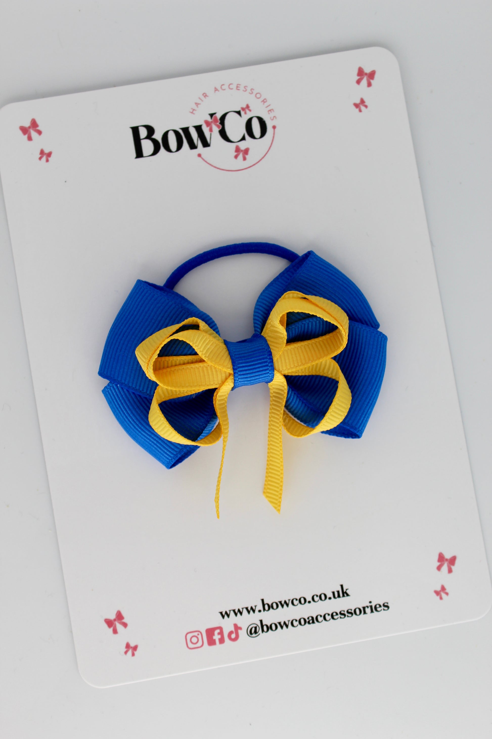 Royal Blue and Yellow Gold - Double Bow - Elastic