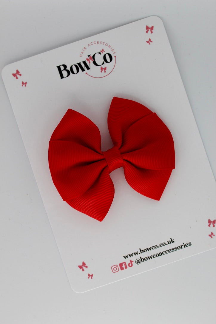 Red Round Tuxedo Bow - Clip