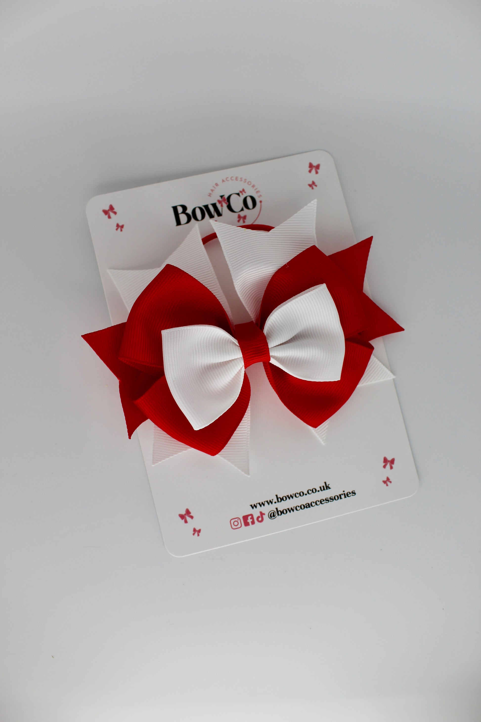 Layer Bow - Elastic - Red and White