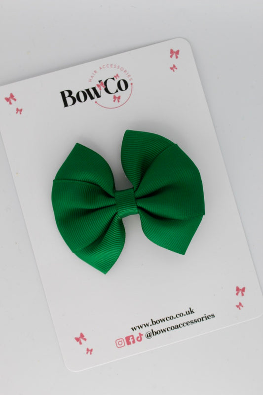 Forest Green Round Tuxedo Bow - Clip