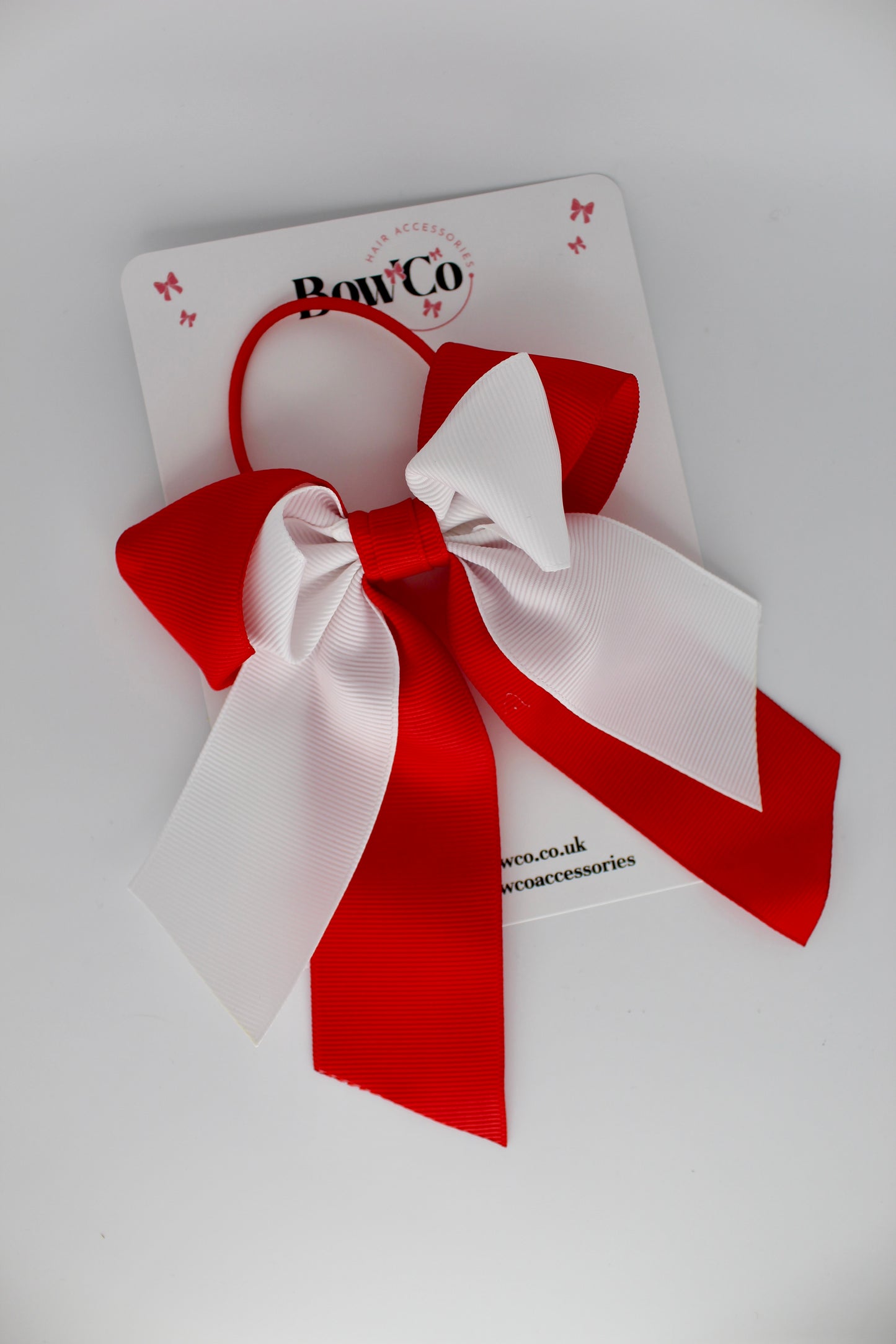 Layer Loop Bow - Elastic - Red and White