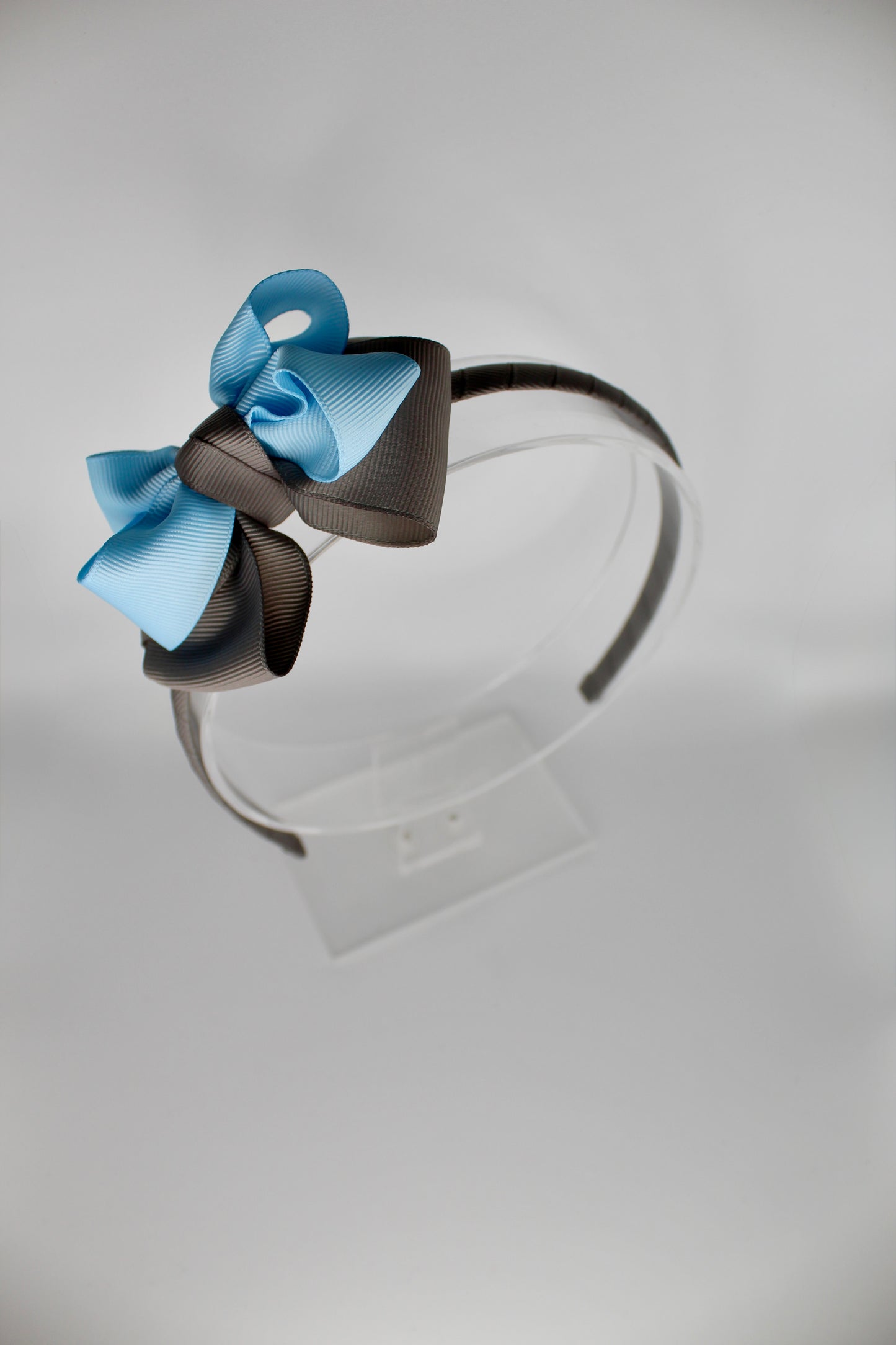 Double Loop Hair Band - Blue Topaz and Metal Grey