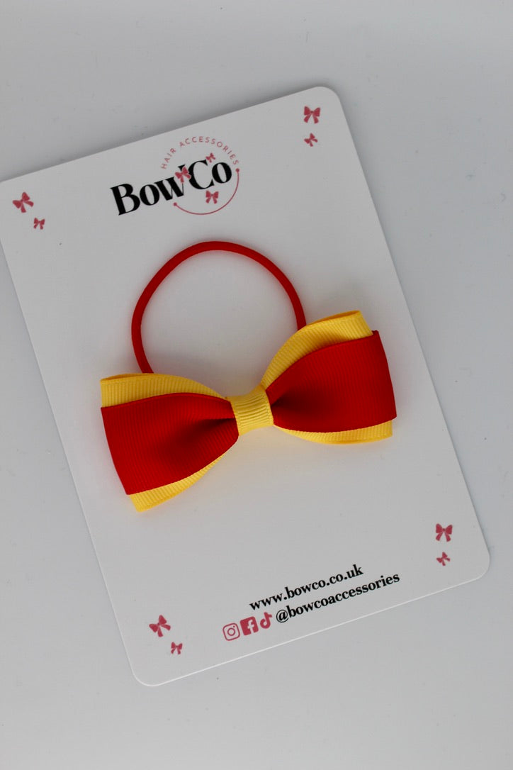 Red and Yellow Gold - Tuxedo Bow - Elastic