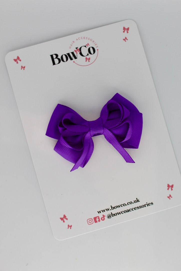 Purple - Double Bow - Clip