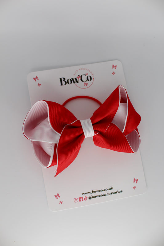 Loop Bow - Elastic - Red and White