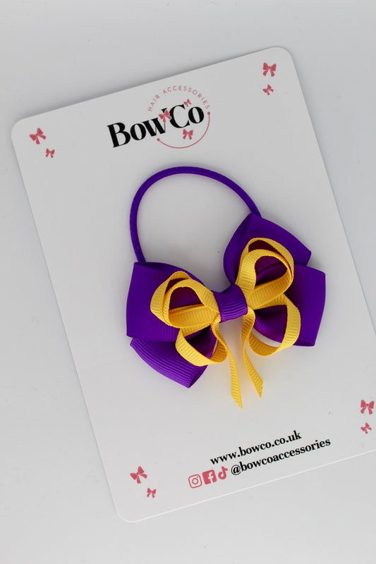 Purple and Yellow Gold - Double Bow - Elastic