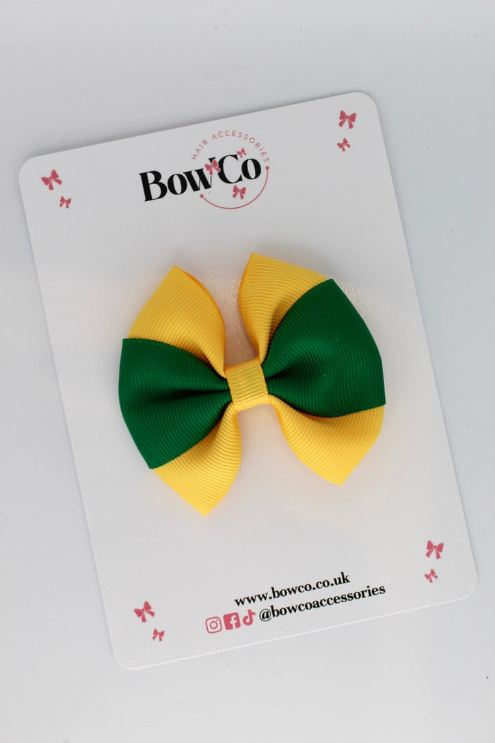 Forest Green and Yellow Gold Round Tuxedo Bow