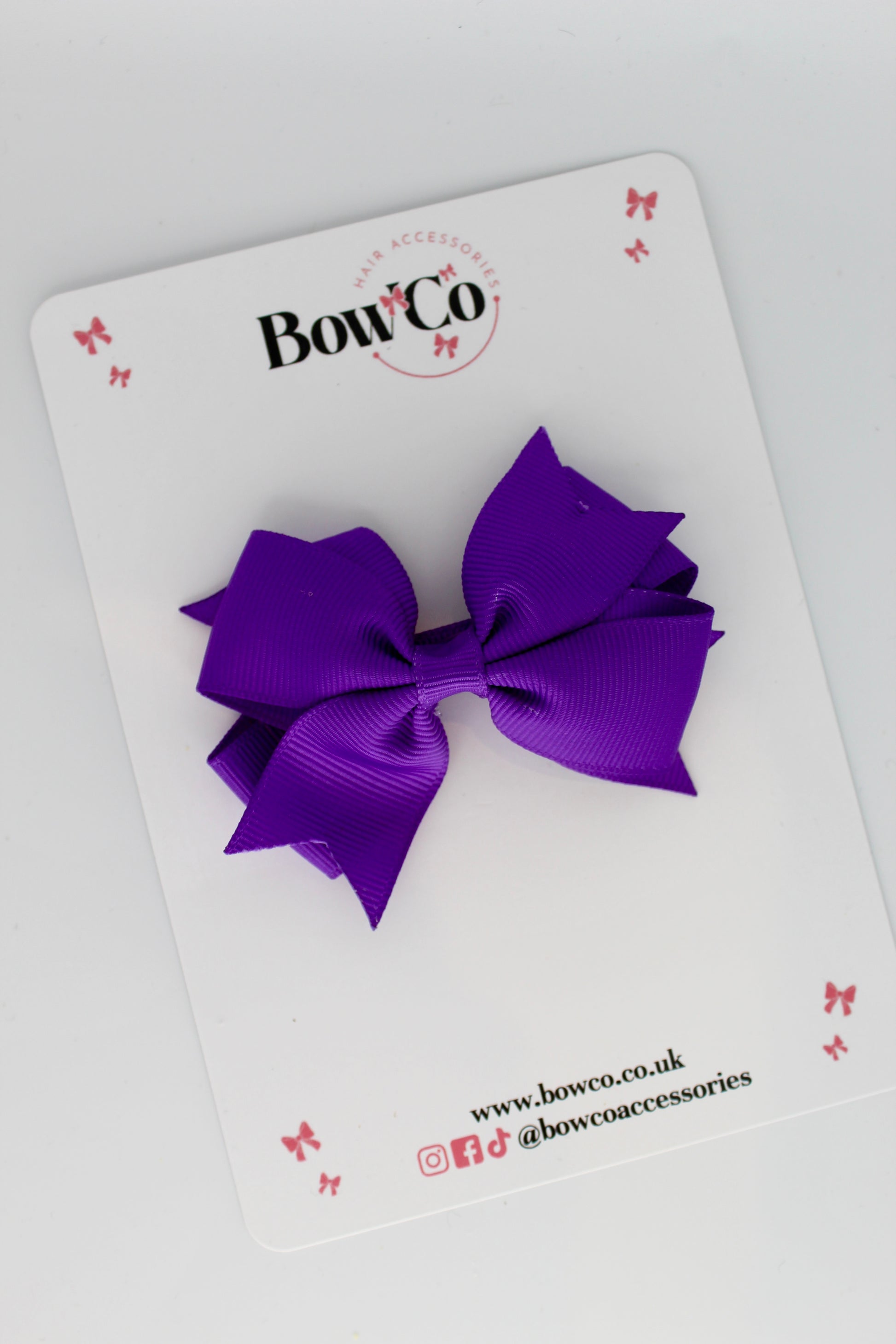 Purple - Layer Tail Bow - Clip