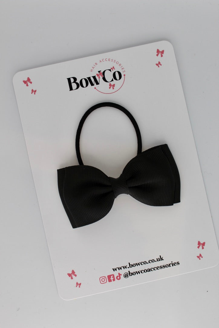 Black - Double Lapel Bow - Elastic