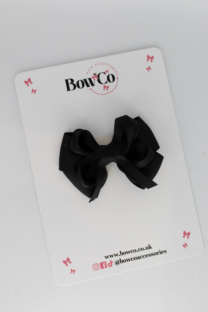 Black - Double Bow - Clip