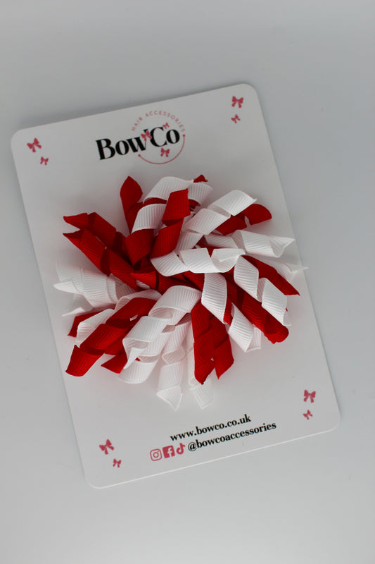 Corker Bow Clip - Red and White