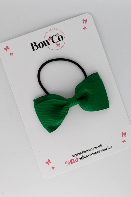 3 Inch Tuxedo Bow - Elastic - Forest Green