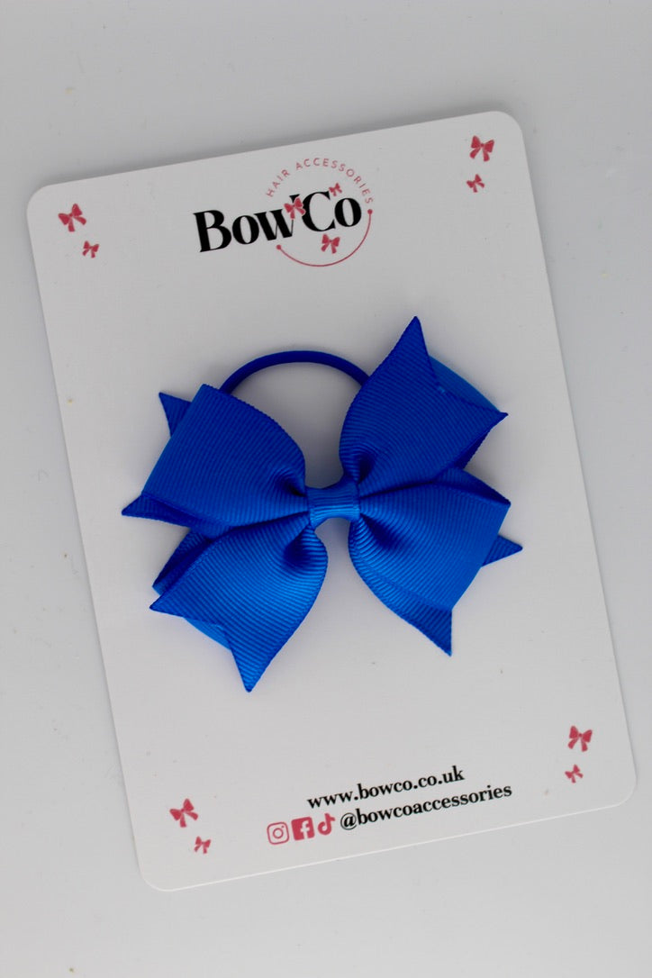 Royal Blue - Layer Tail Bow - Elastic