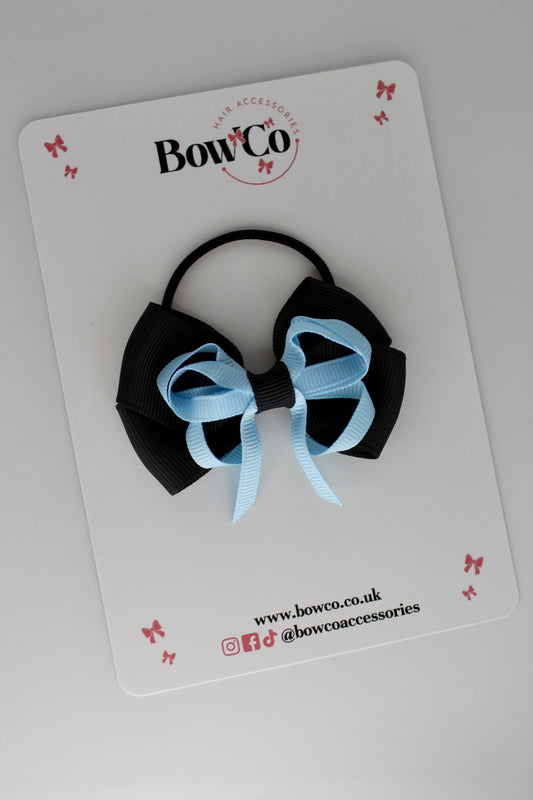 2.5 Inch Double Bow - Black and Blue Topaz