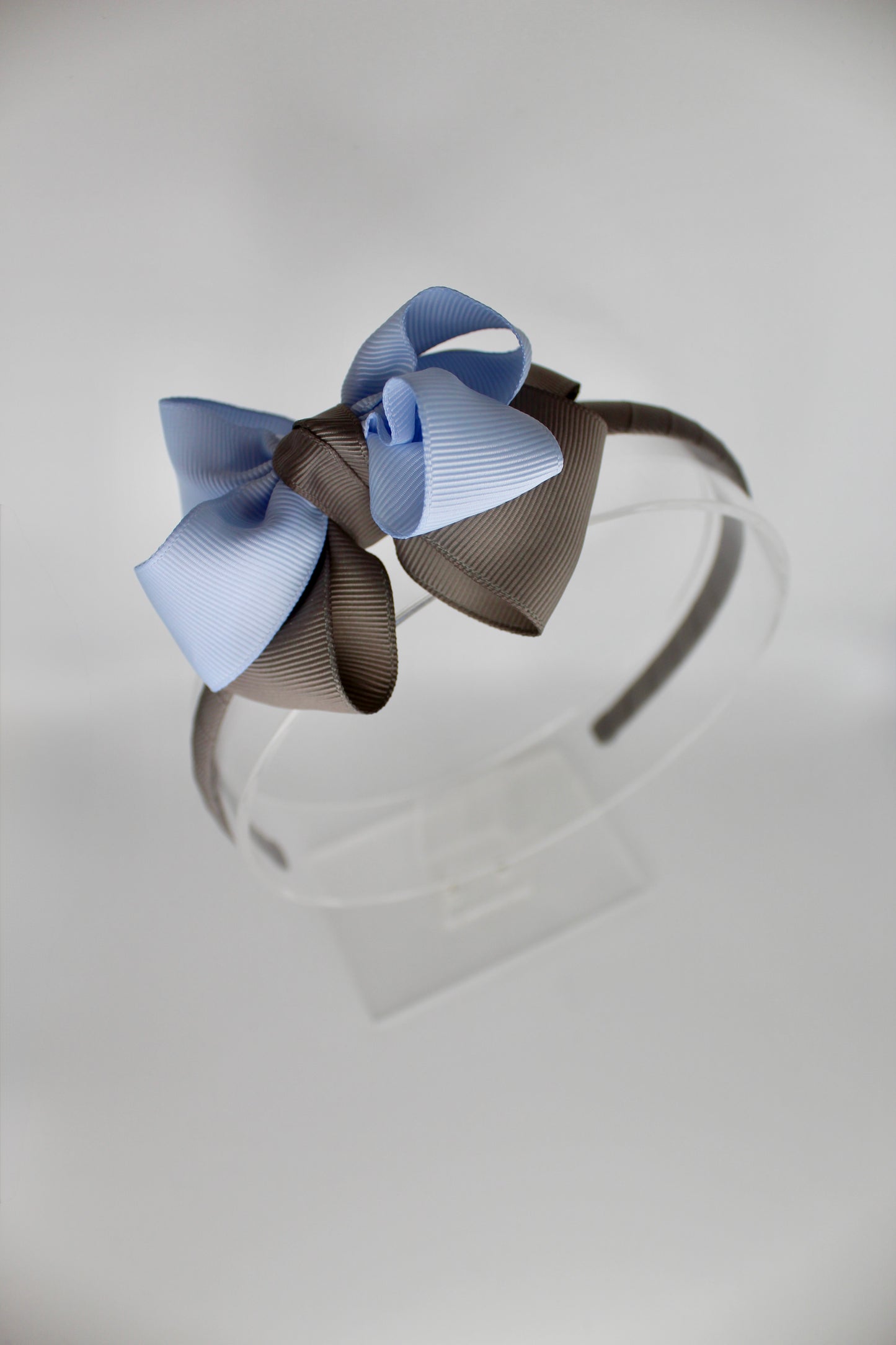 Double Loop Hair Band - Bluebell and Metal Grey