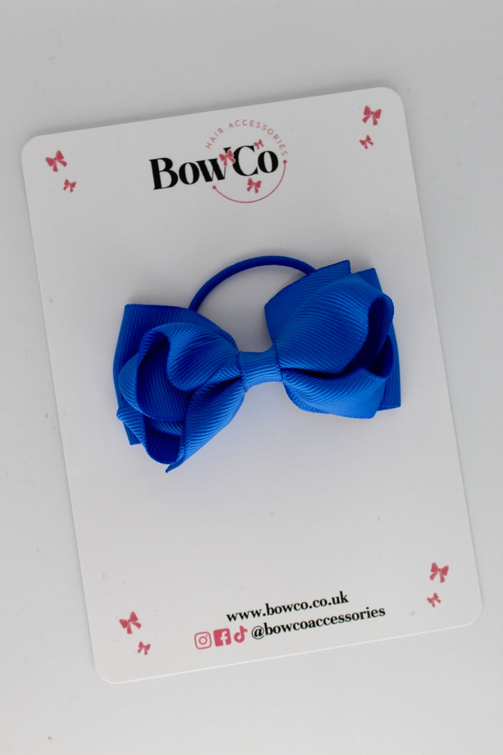 Royal Blue - Ruffle Bow - Elastic