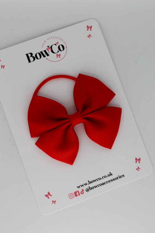 3 Inch Twist Bow - Elastic - Red