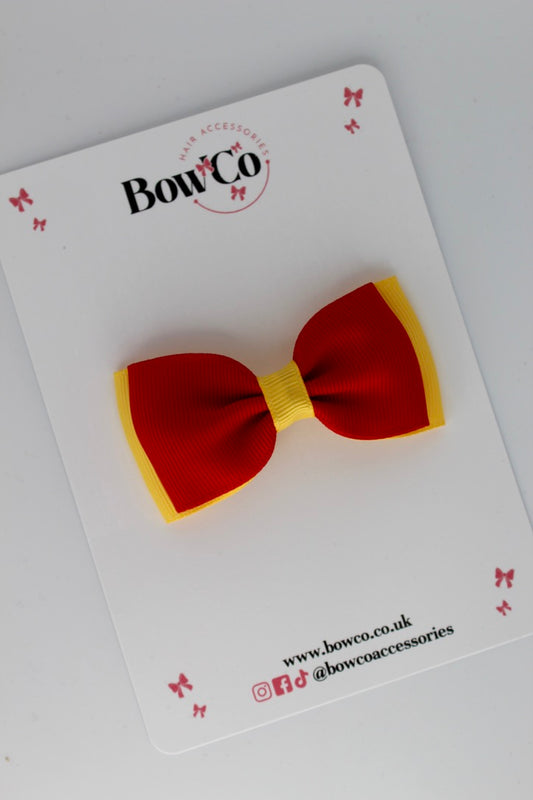 Red and Yellow Gold - Double Lapel Bow - Clip