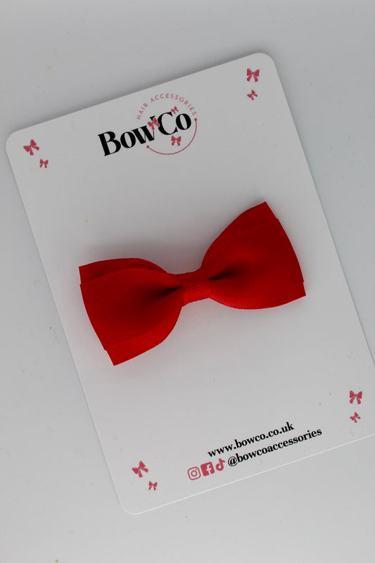 3 Inch Tuxedo Bow - Clip - Red