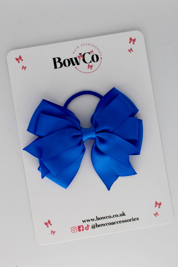 Royal Blue - Double Tail Bow - Elastic