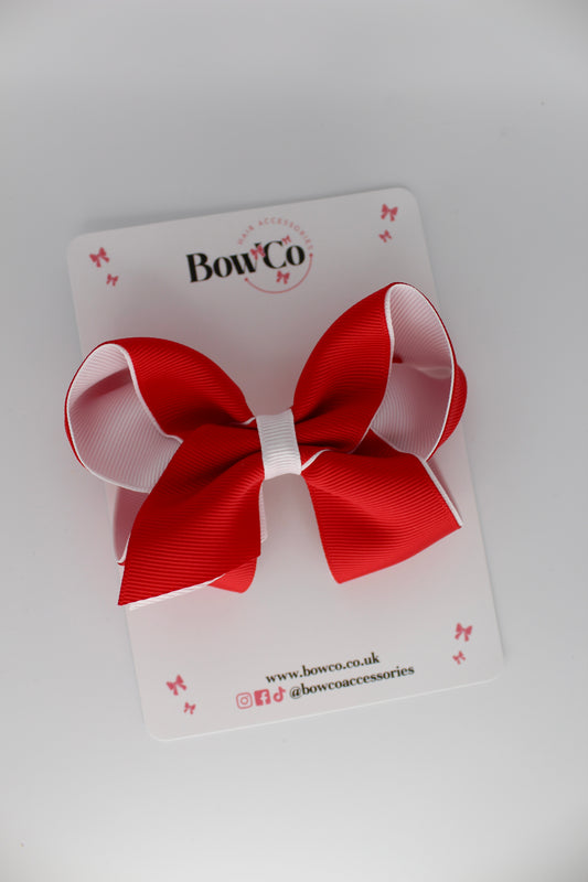 Loop Bow - Clip - Red and White