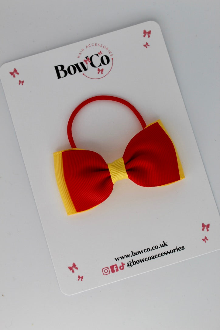 Red and Yellow Gold - Double Lapel Bow - Elastic