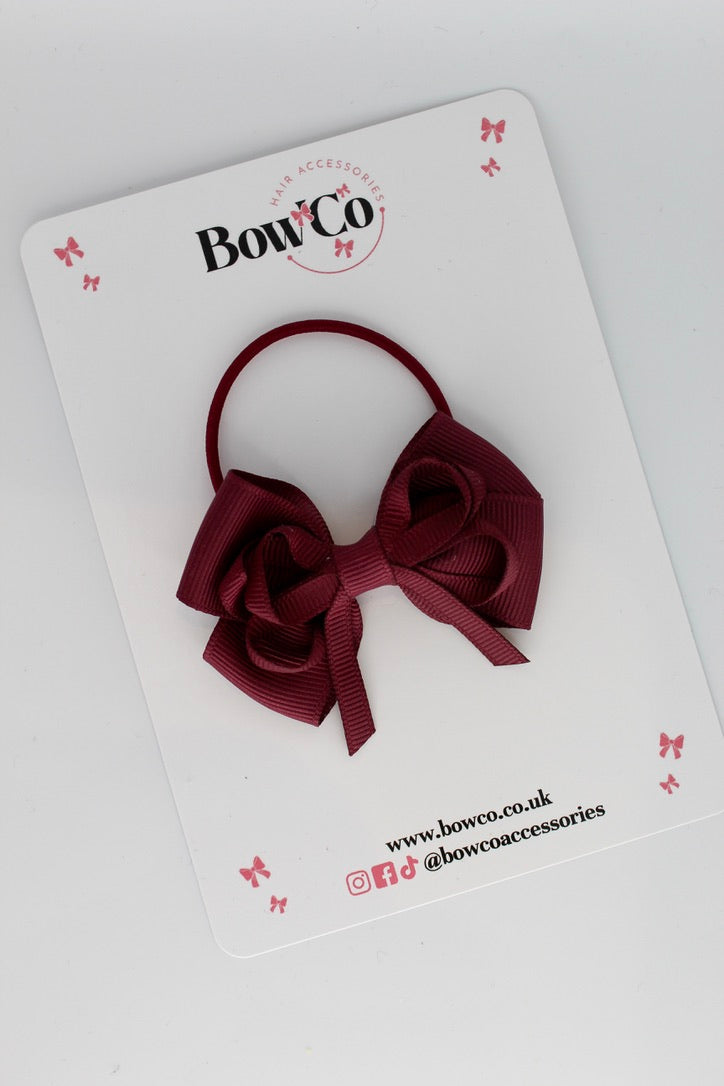 Burgundy - Double Bow - Elastic