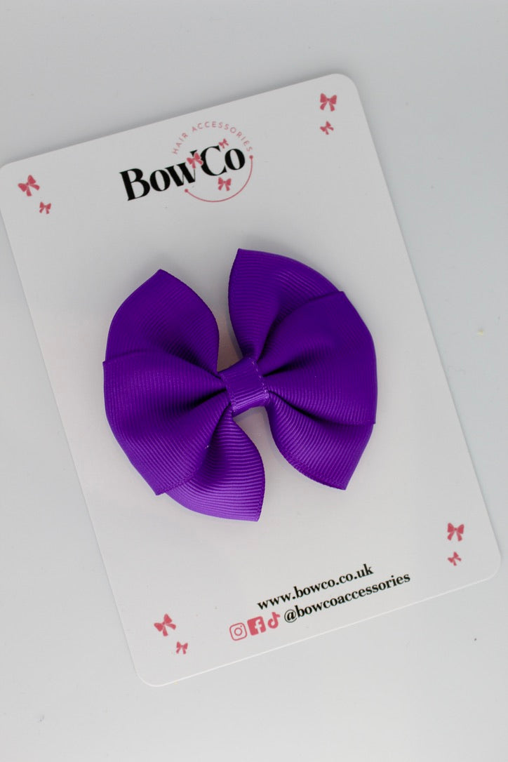 Purple - Round Tuxedo Bow - Clip