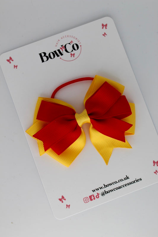 Red and Yellow Gold - Double Tail Bow - Elastic