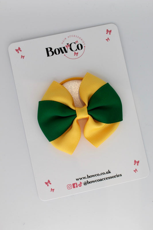 Forest Green and Yellow Gold Round Tuxedo Bow