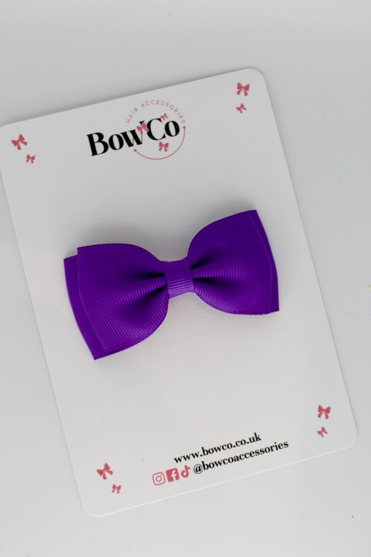 Purple - Double Lapel Bow - Clip