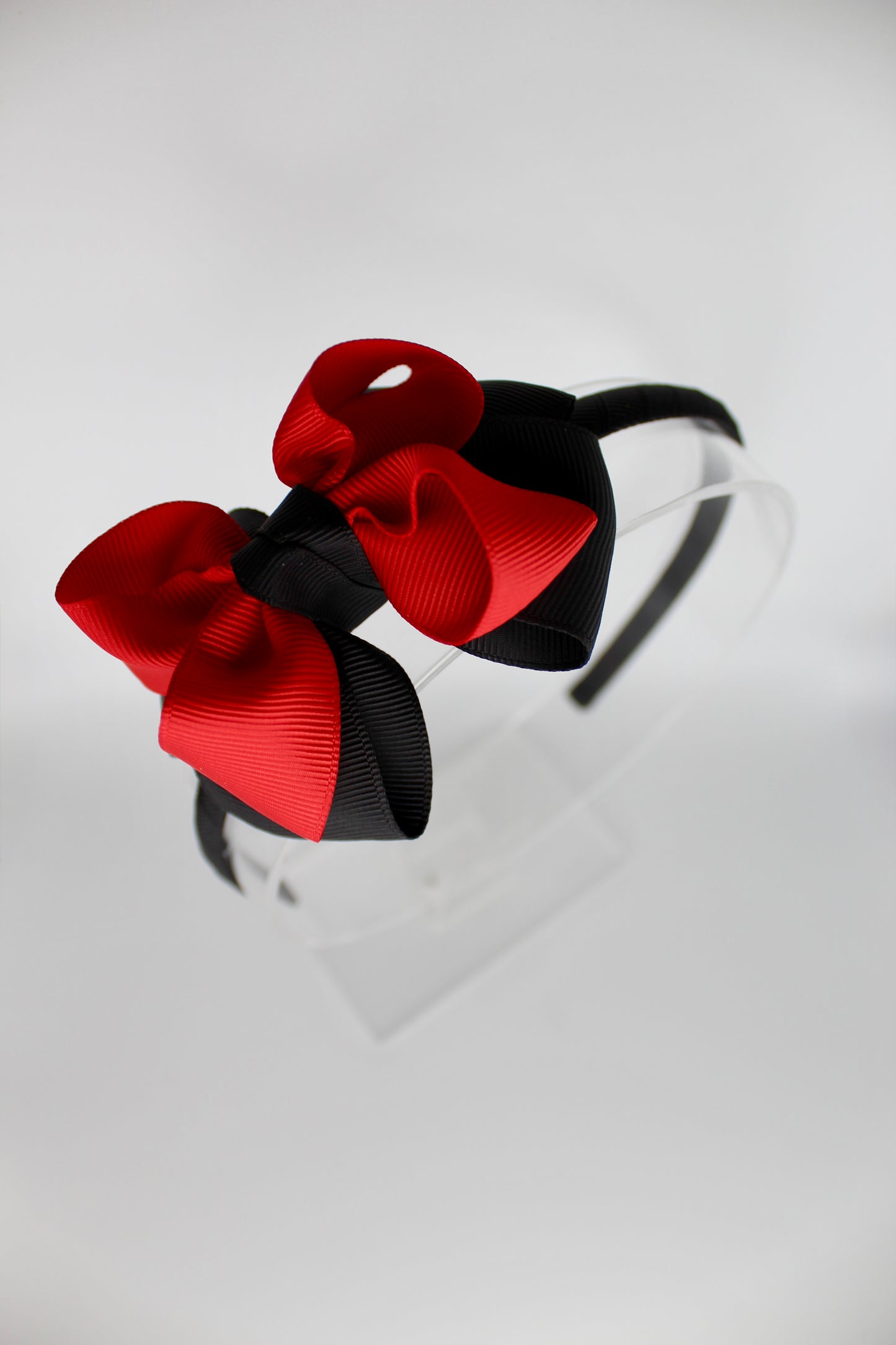 Double Loop Hair Band - Red and Black