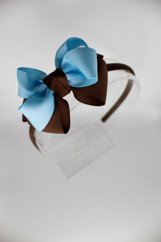 Double Loop Hair Band - Blue Topaz and Brown