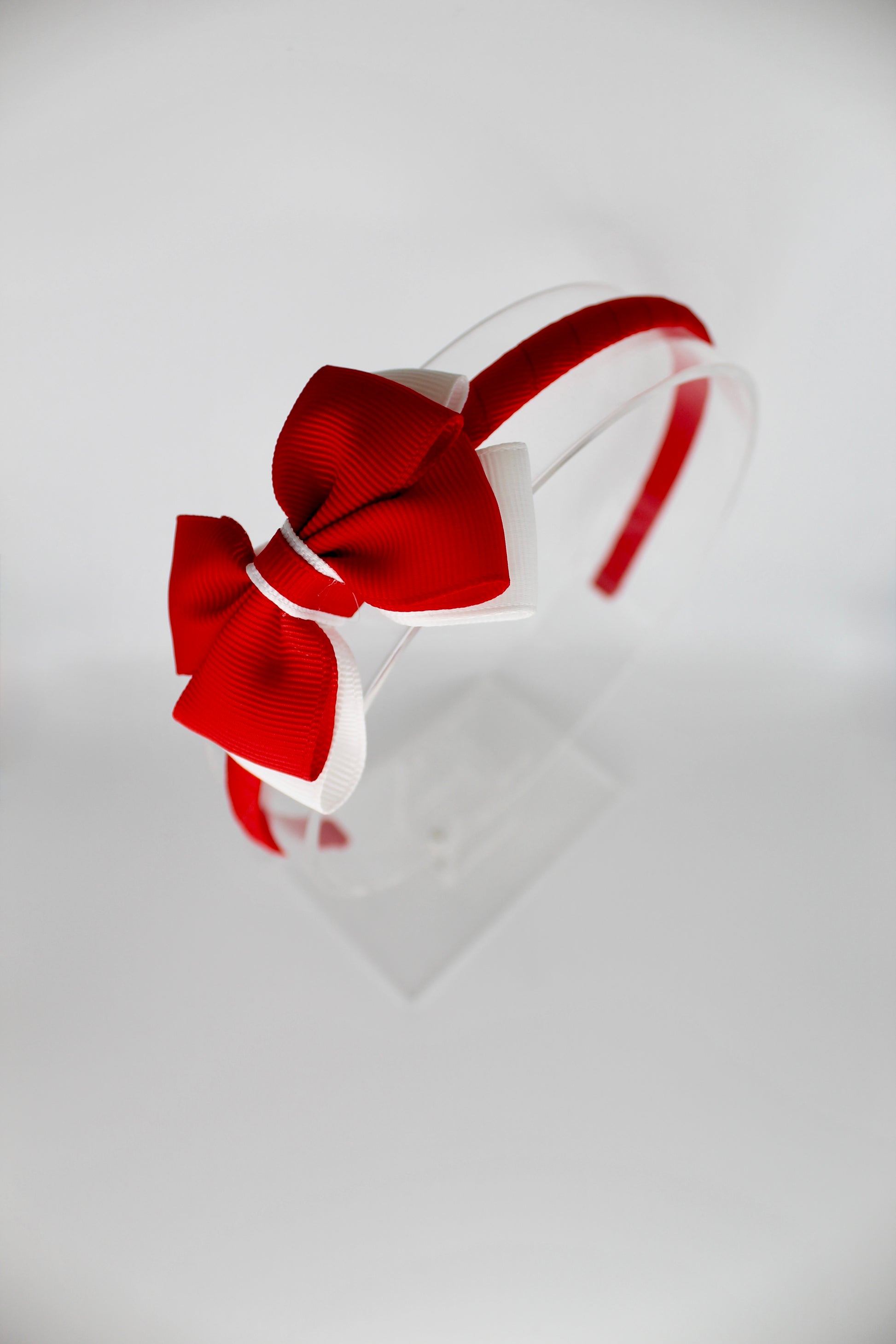 Bow Hair Band - Red and White