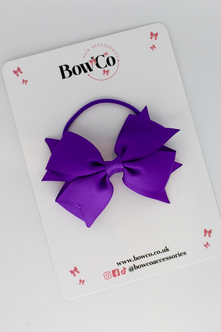 Purple - Layer Tail Bow - Elastic