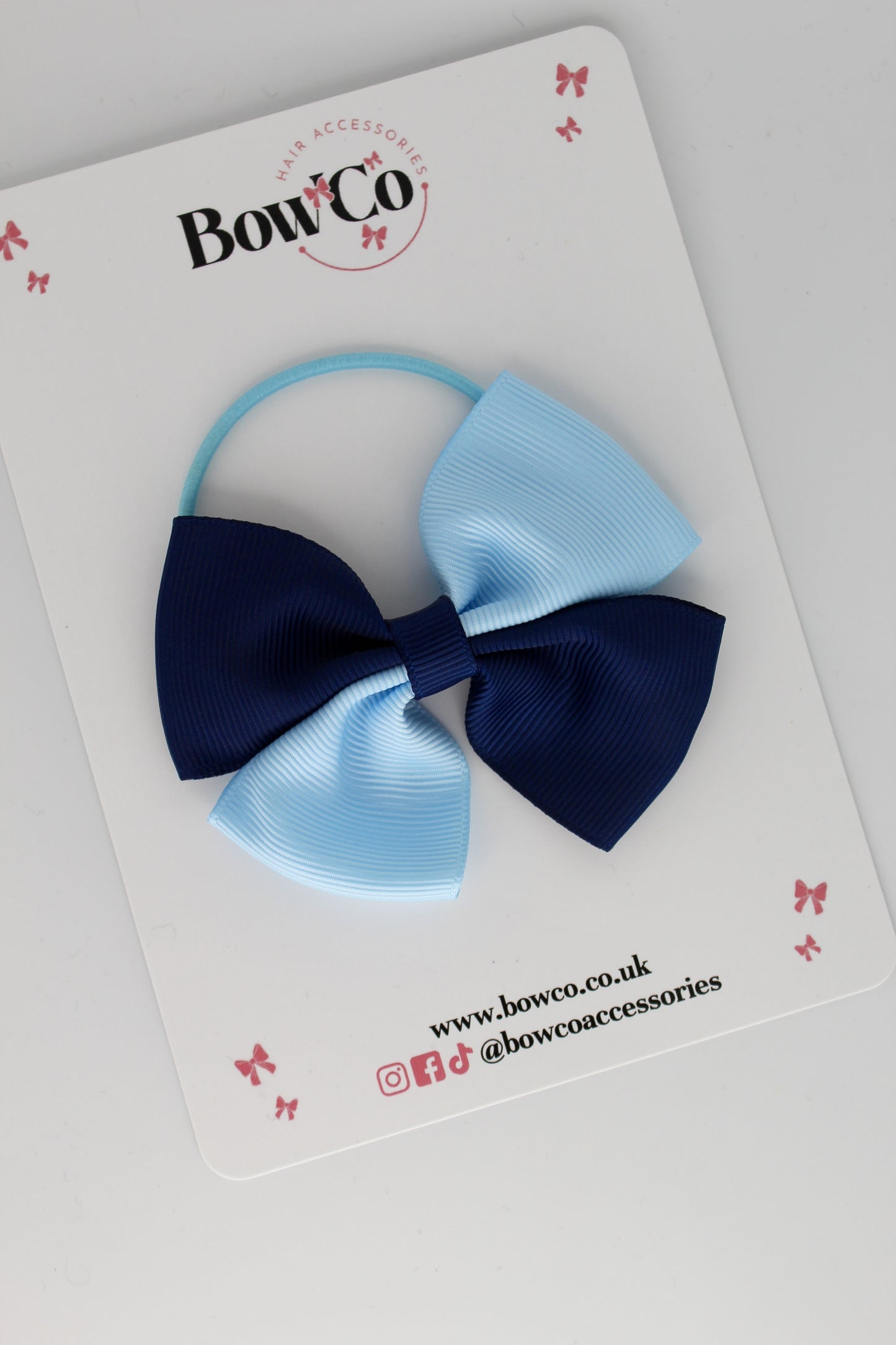 Navy and Blue Topaz - Twist Bow - Elastic