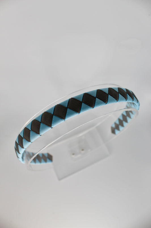 Pleated Blue Topaz and Metal Grey Hair Band